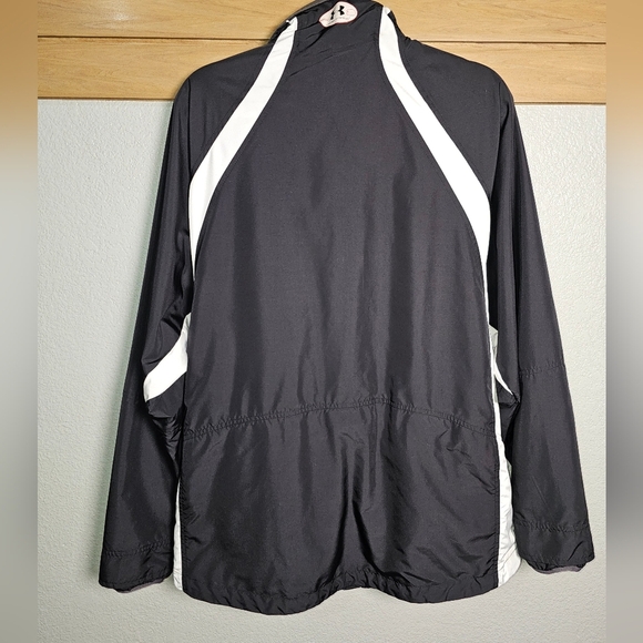 Mens Black and White Under Armour Windbreaker Jacket Colorblock Size Large - Picture 8 of 15